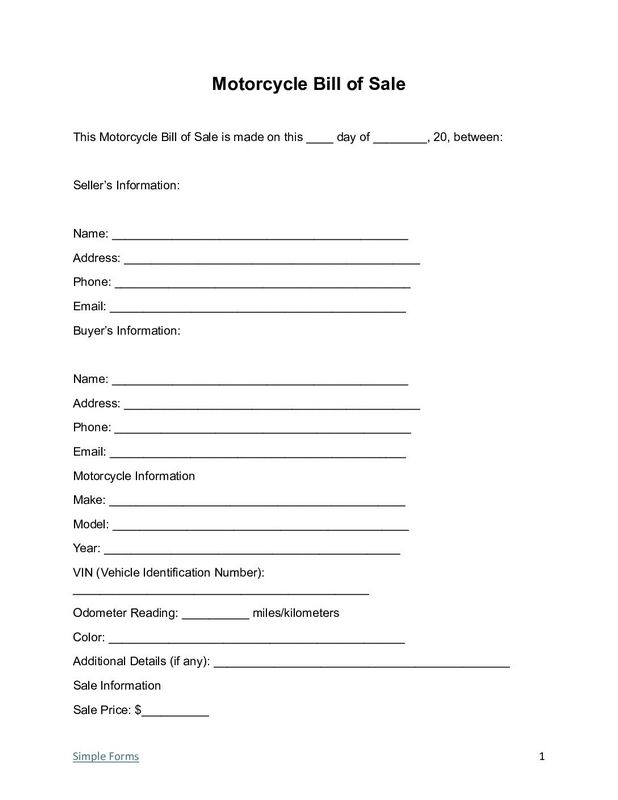 Mobile Home Bill of Sale Design Template